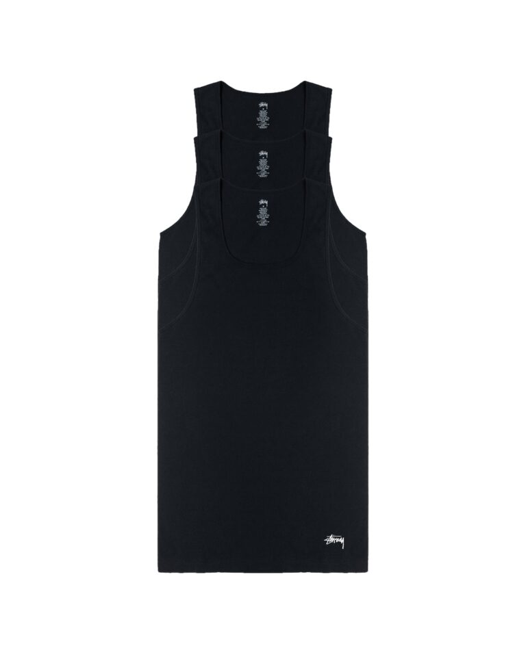 STÜSSY TANK UNDERSHIRTS 3 PACK *Black