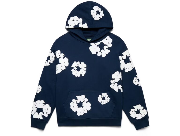 Denim tears cotton wreath navy hoodie