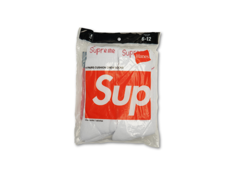 Supreme Hanes ponožky 4 kusy 6-12 White