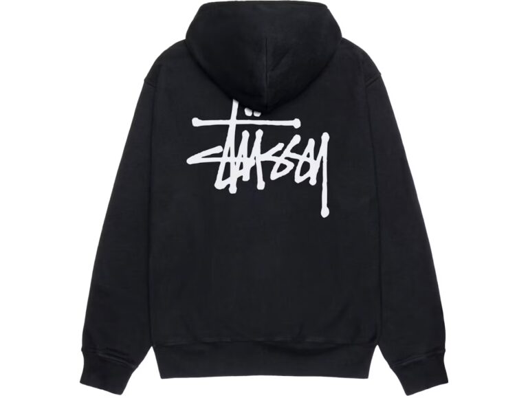Basic Stussy Zip Hoodie Black