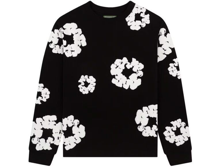 Denim Tears Long Sleeve Cotton Wreath T-shirt Black