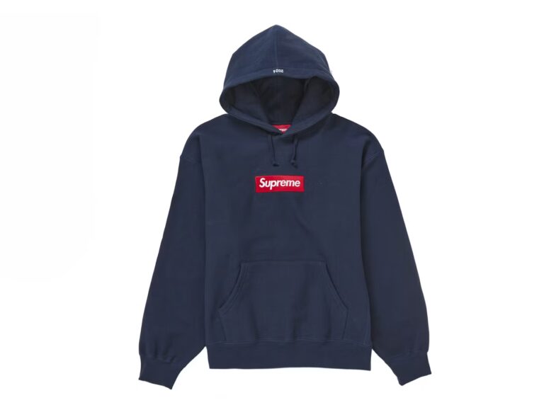 Supreme Box Logo Hooded Sweatshirt (FW24) Navy