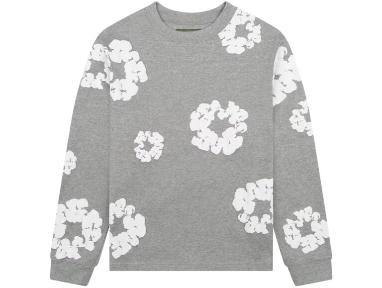 Denim Tears Long Sleeve Cotton Wreath T-shirt Grey