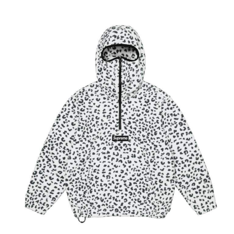 Supreme Polartec Facemask Half Zip Hooded Sweatshirt (FW24) Leopard