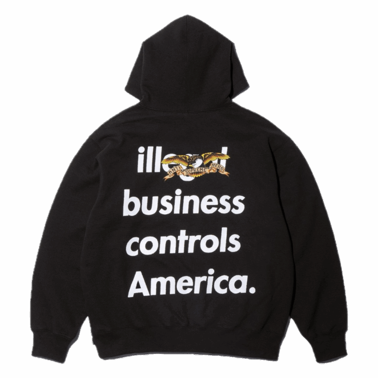Supreme Illegal Business Controls America Hoodie Black