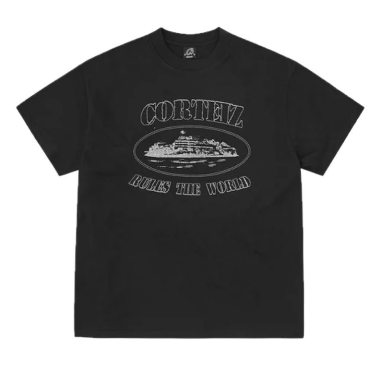 Corteiz Reflective Alcatraz Tee Triple Black