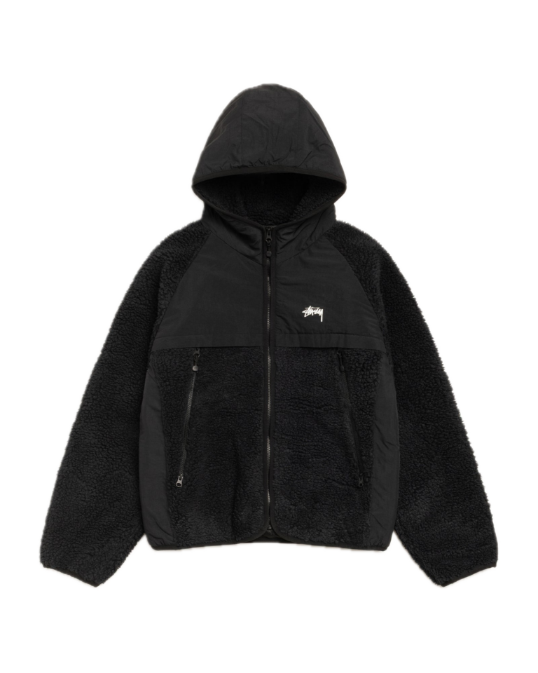 Stussy Sherpa Paneled Hooded Black