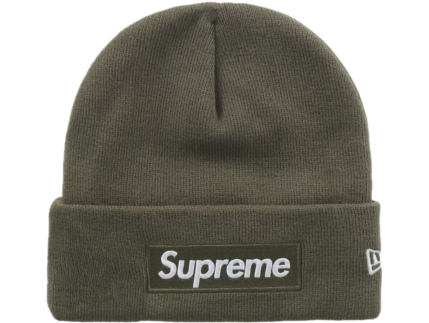 Supreme-New-Era-Box-Logo-Beanie-Olive