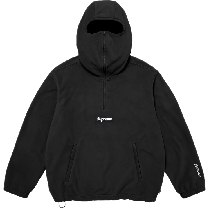 Supreme Polartec Face Mask Half Zip Hooded Sweatshirt Black