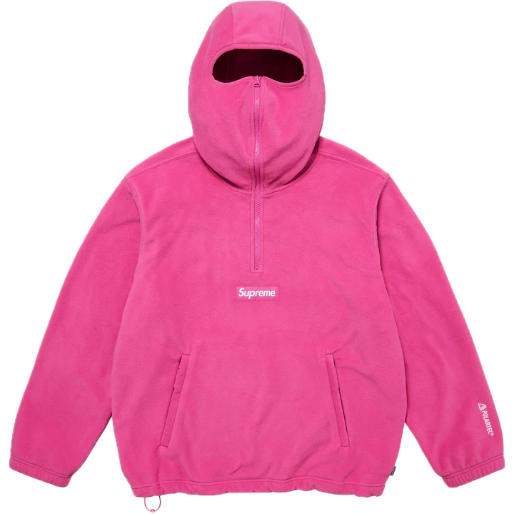 Supreme Polartec Face Mask Half Zip Hooded Sweatshirt Pink