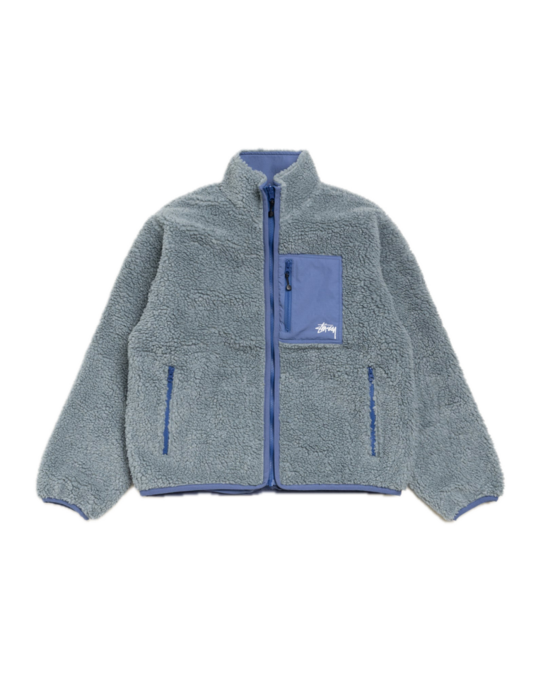 Stüssy Sherpa Reversible Jacket Bluestone