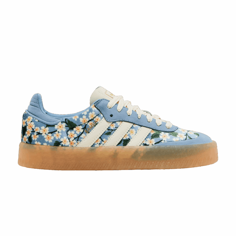 adidas Sambae Liberty London Floral Embroidery Blue Cream White (Women’s)