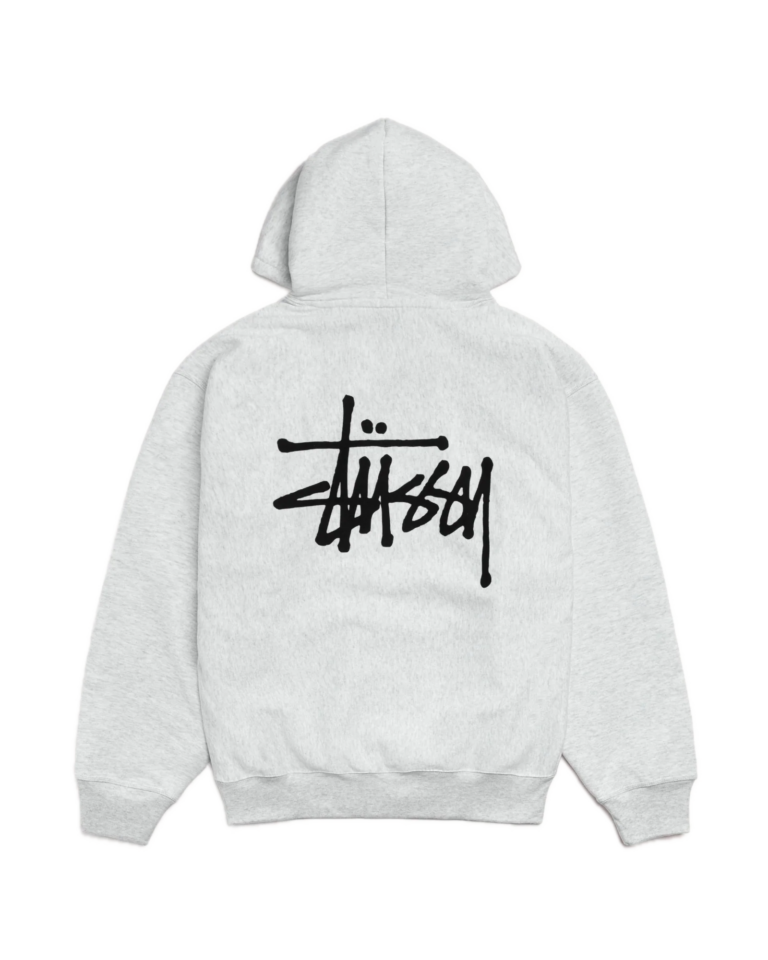 Basic Stussy Zip Hoodie Ash Heather