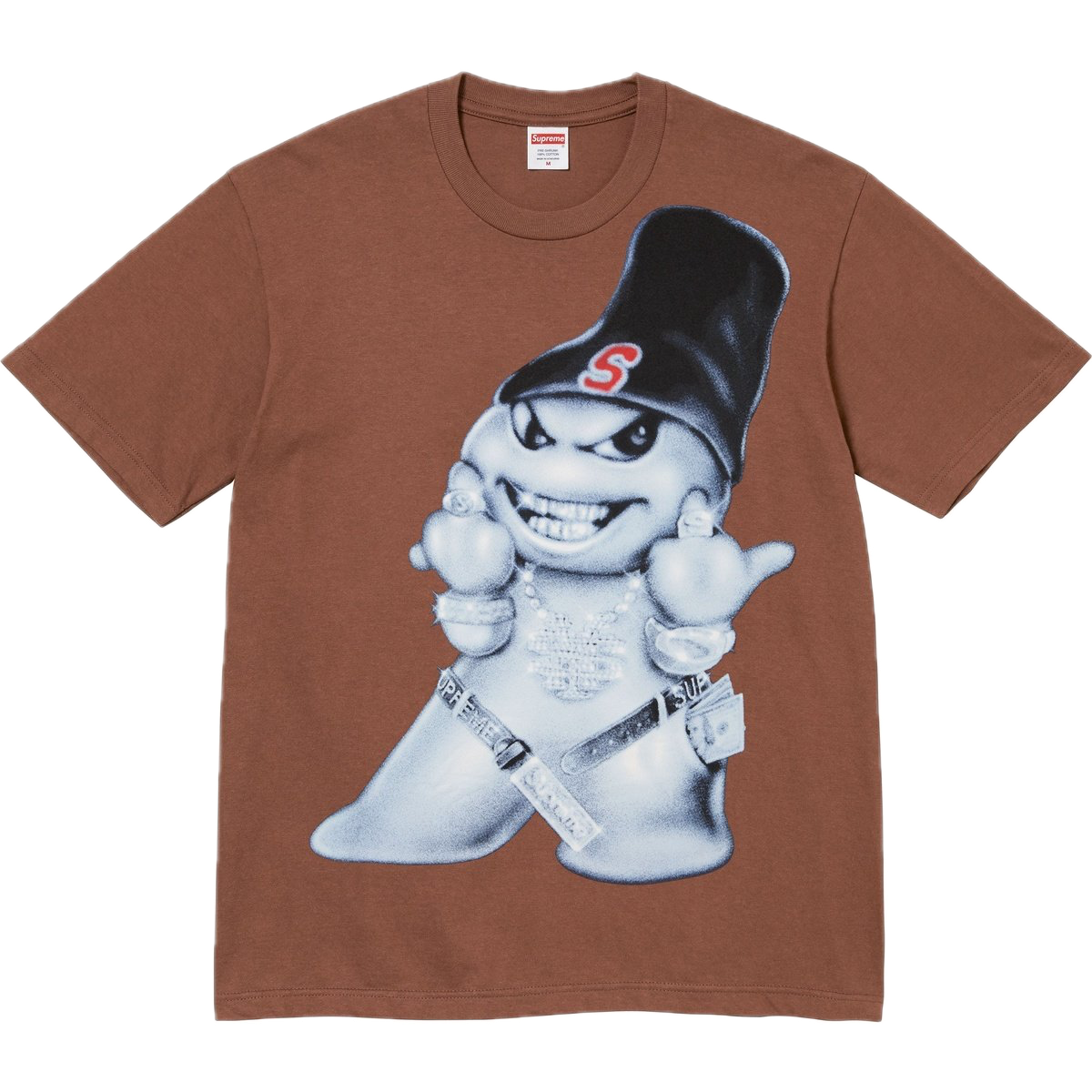 supreme-snowman-tee-brown-front