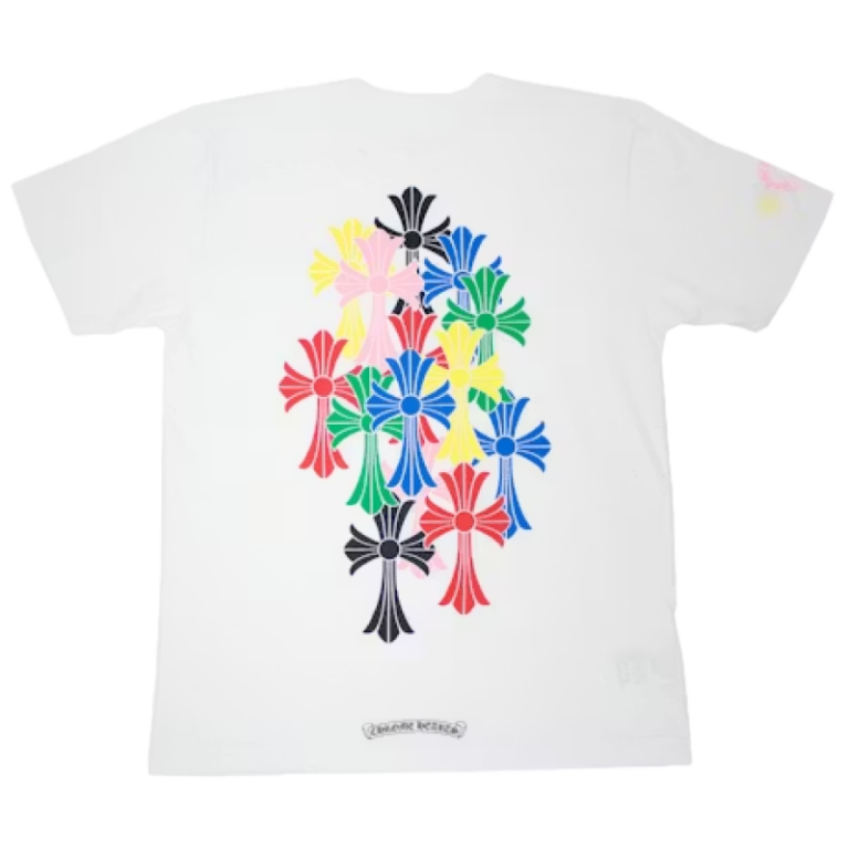 Chrome Hearts Multi Color Cross Cemetery T-shirt White
