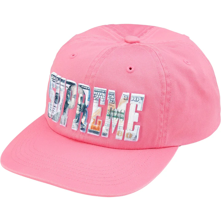 Supreme Embroidered Money Logo 6-Panel Pink