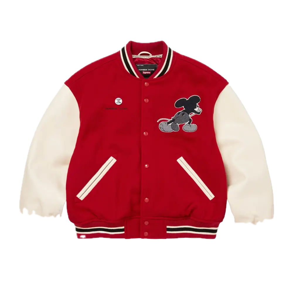 Supreme-Number-Nine-Mickey-Mouse-Varsity-Jacket-1