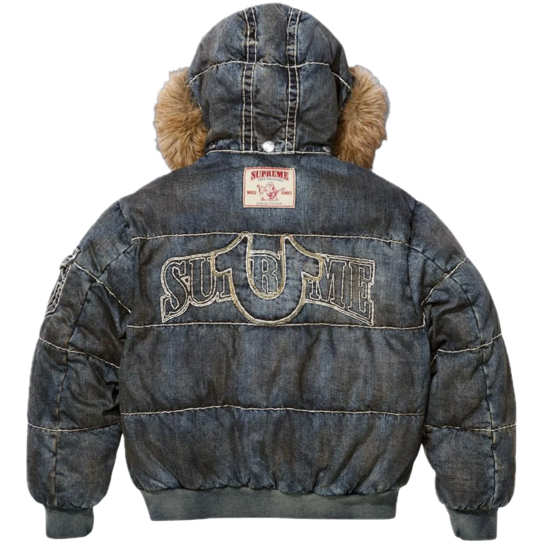 Supreme True Religion Puffer Jacket Dirty Indigo